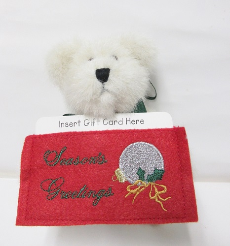 903615 Merry, Boyds<BR> Gift Card Holder<br>Fully Jointed 5-1/2" Bear<br>(Click on picture-FULL DETAILS)<br>